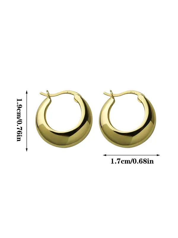 1 Pair Women's Elegant Minimalist Hoop Earrings, Trendy All-match Hoop Earrings, Fashionable Party Jewelry As Birthday Gift for Friends 1