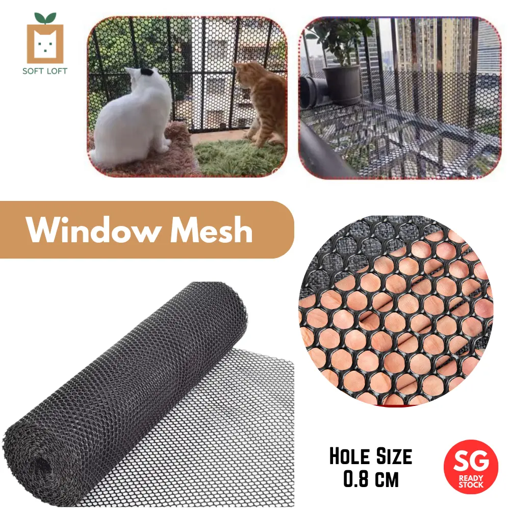 [SG SELLER] Window Mesh PVC Plastic Mesh Multi-purpose Window Net Gate Mesh Cat Fence Net