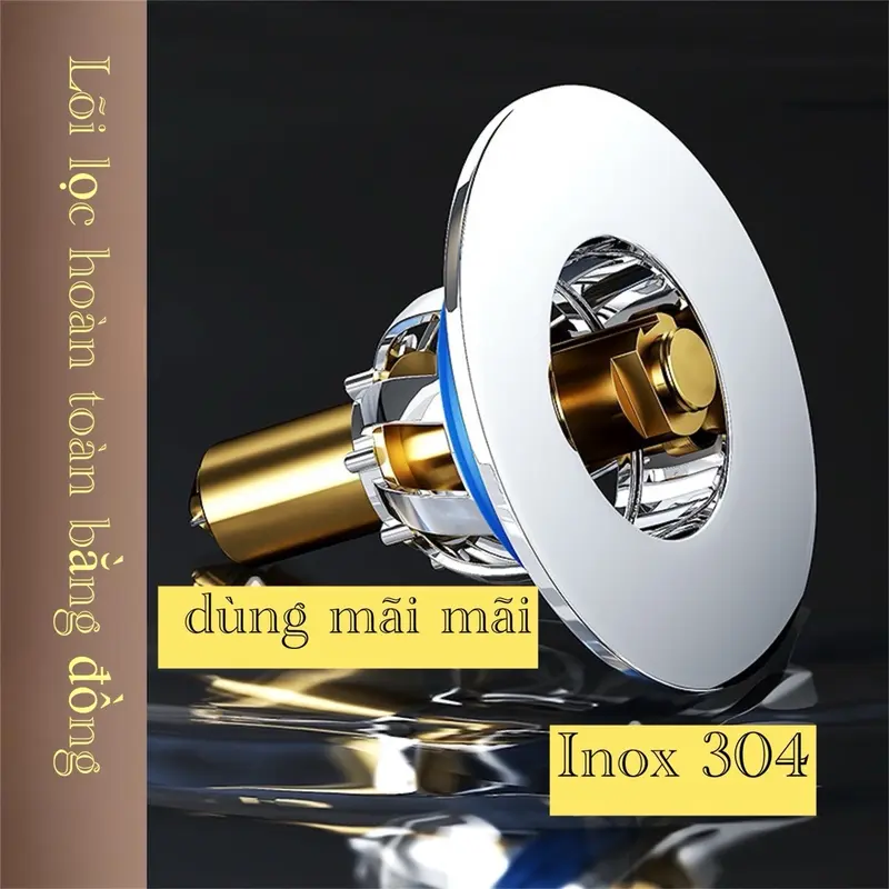 Nắp Cống Inox 304 Lõi Đồng (Nhà Tắm Nhà Vệ Sinh) - Ngăn Mùi Cống Thoát Nước, Ngăn Côn Trùng Rán - Rết 3