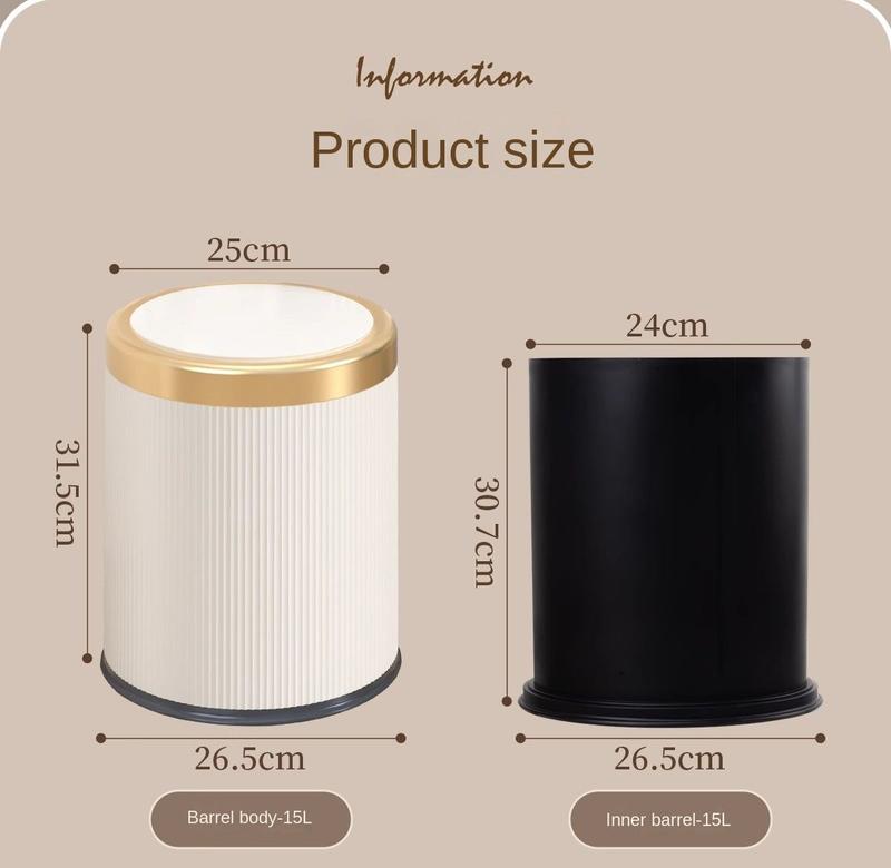 Product Introduction of Light luxury high-end trash can,Large capacity household with lid 10
