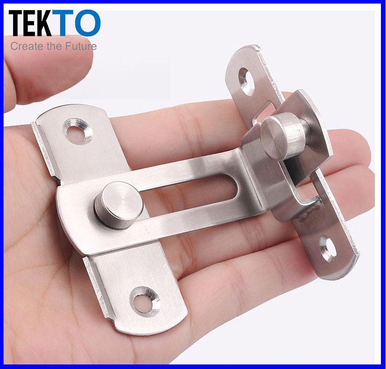 Then Chốt Cài Cửa K02, Chốt Khóa Cài Cửa Góc Vuông 90 Độ Bằng Thép Không Gỉ - 002
