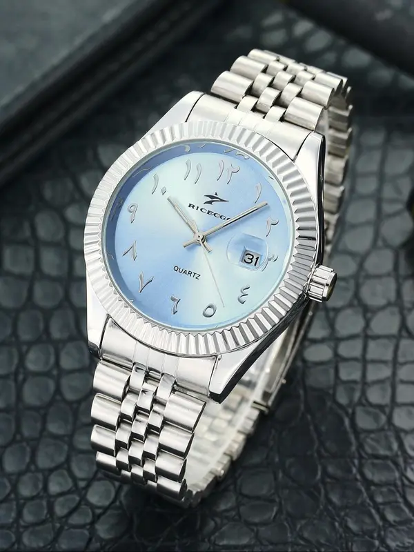 Ricecgo Men's Classic Quartz Watch, Business Style, Stainless Steel Strap, Ideal Gift for Birthdays Or Special Occasions, Father's Day Gift 5