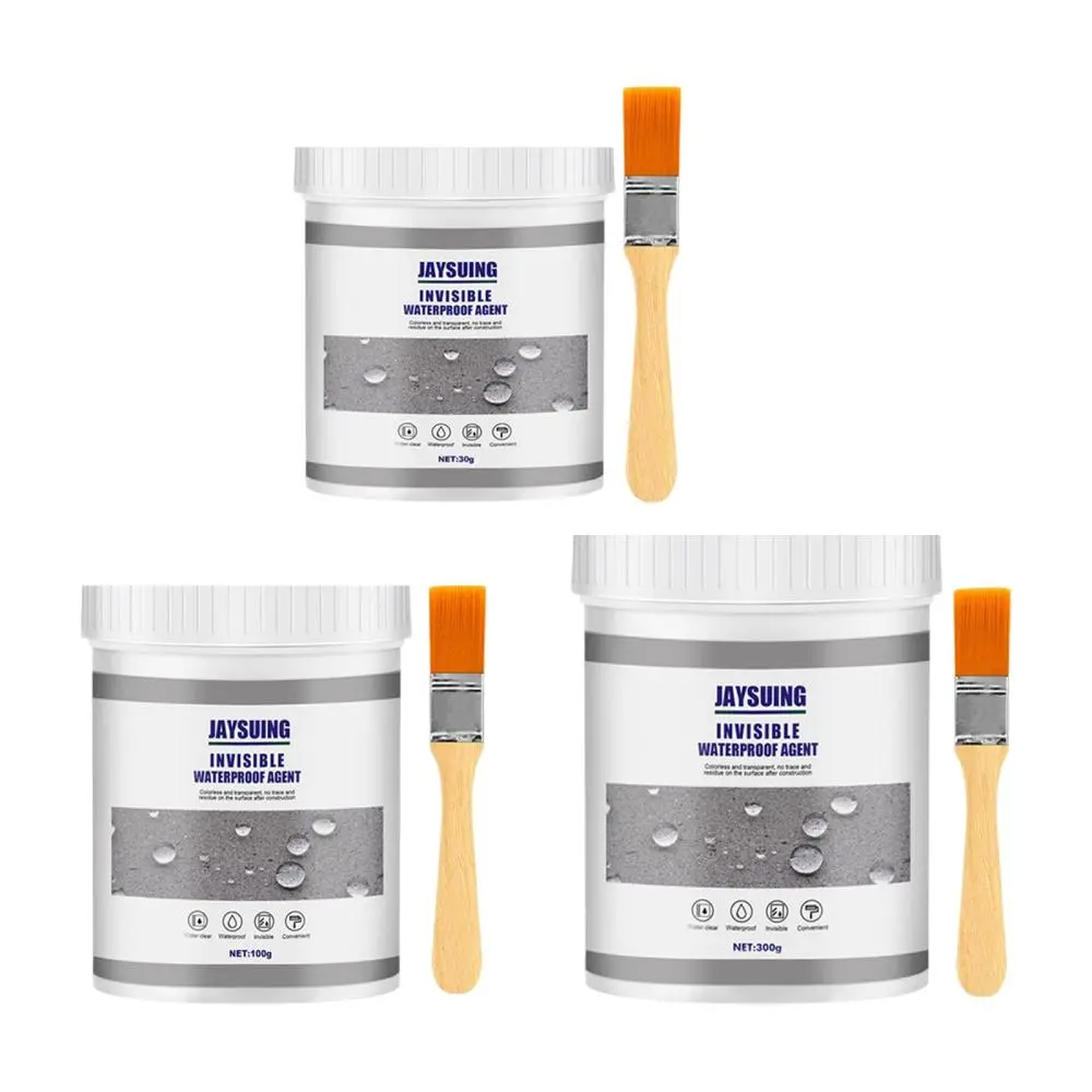 Waterproof Insulating Sealant Agent, Leak Trapping Repair Tools with Brush Invisible Leak Proof Coating Glue for Bathroom Toilet Floor Tiles