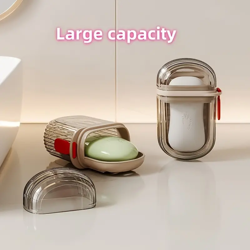 1pc Portable Soap Box with Lid, Sealed Drainage Design, PET Material, Ideal for Travel & Outdoor Leisure - Mini Storage Soap Holder for Camping, Hiking, Outdoor Personal Care Hygiene 6