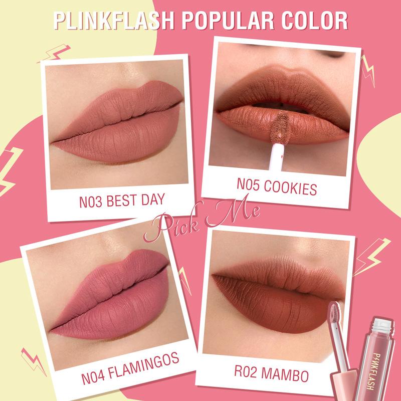 Product Introduction of ลิควิดลิปสติก PINKflash กันน้ำ ไม่เหนียวเหนอะหนะ ติดทนนาน ลิปครีมด้าน 26