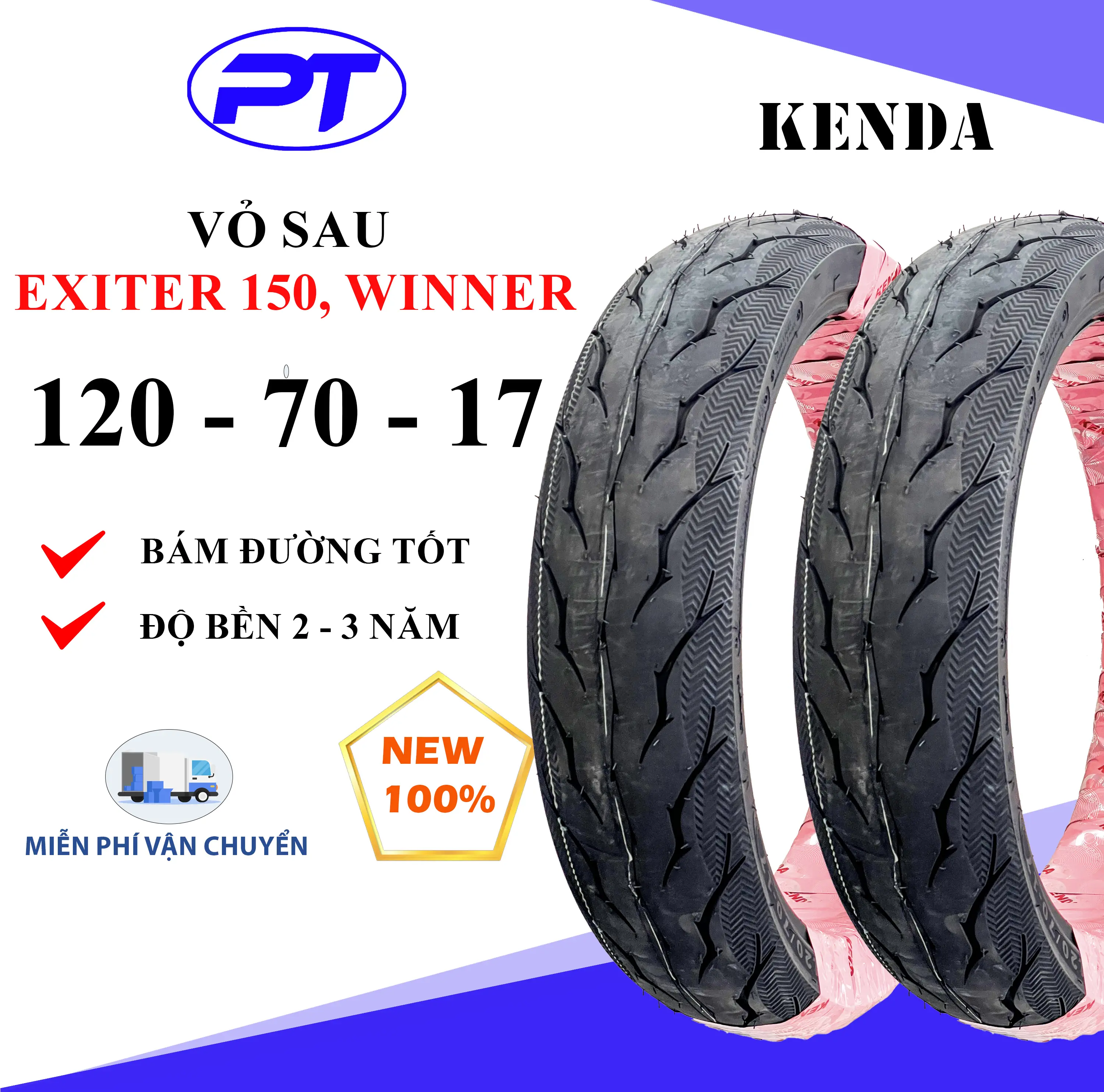 Lốp sau exiter 150 thông số 120/70/17 gai Spiderman cực đẹp chống trượt, bền và cực kì bám đường