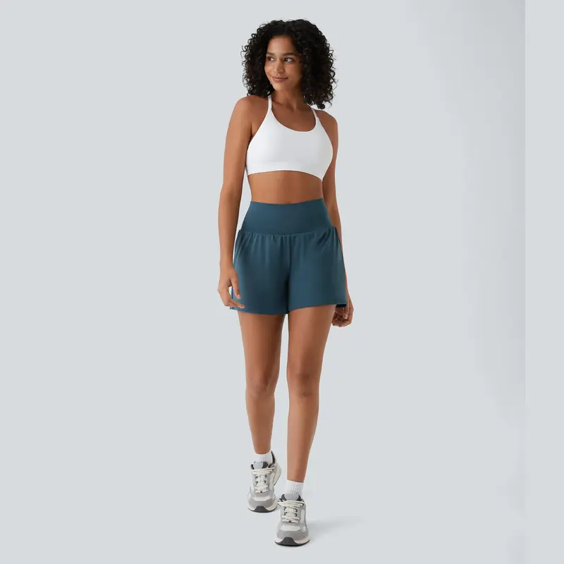 Halara Super High Waisted Back Pocket & Side Hidden Pocket 2-in-1 Yoga/Running/Cycling Shorts 5''-Longer Length, Stretchy Comfortable Fit for Gym and Casual Activities #DealDrops #Summer 5