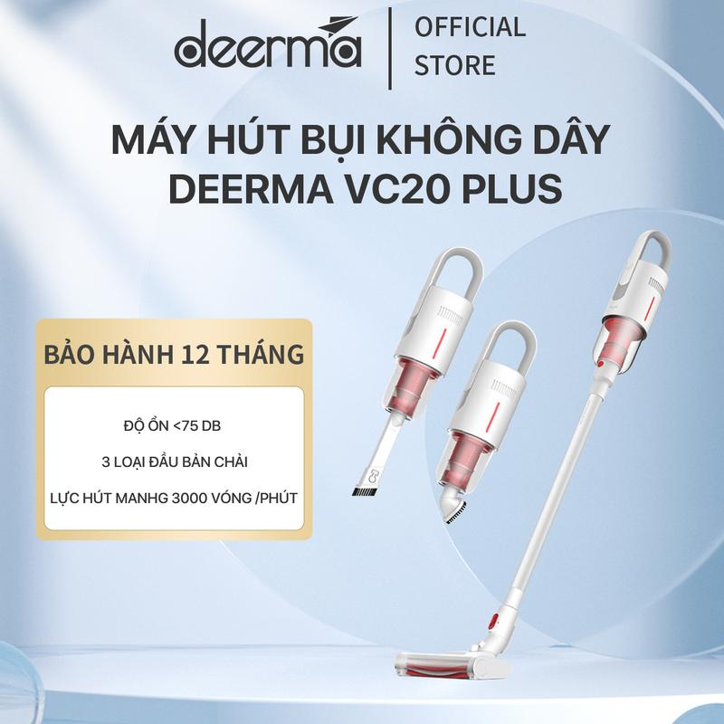 Máy hút bụi cầm tay không dây Deerma VC20 Plus kèm 3 đầu hút đa năng, thiết kế gọn nhẹ - Bảo hành 12 tháng