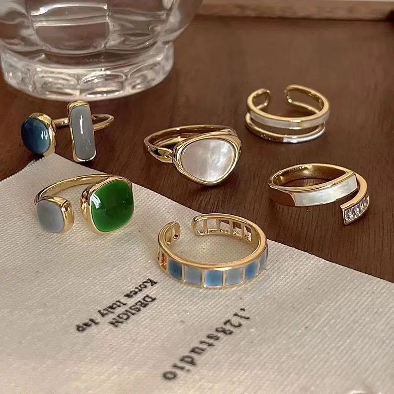 Nhẫn Zircon Pha Lê Họa Tiết Có Thể Điều Chỉnh Thời Trang, Dành Cho Nữ, Phong Cách Hàn Quốc