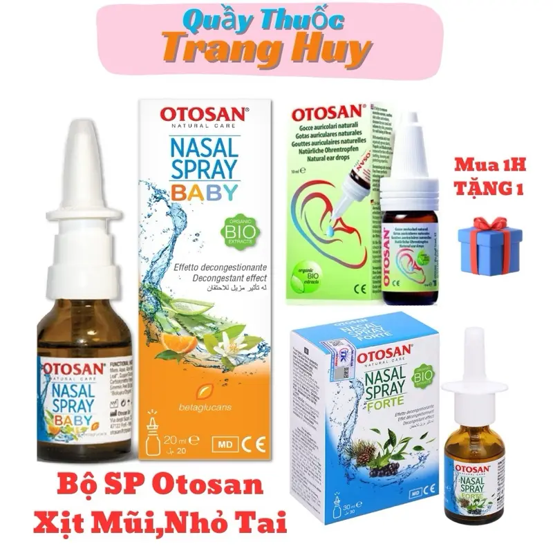 Bộ sản phẩm XỊT MŨI,NHỎ TAI OTOSAN NASAL BABY / FORTE
