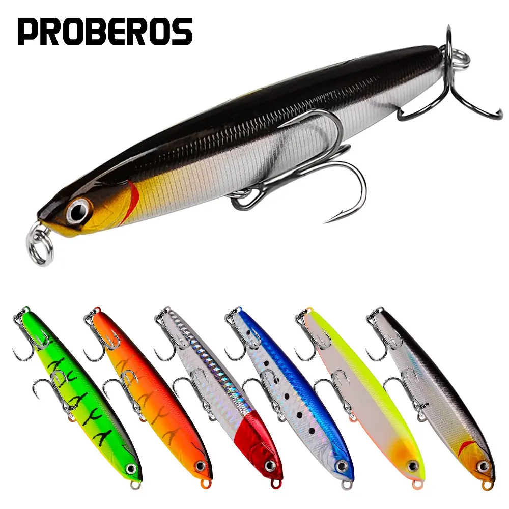 PROBEROS 1PCS Sinking Pencil Fishing Lure 10g 14g 18g 24g Bass Trolling Lure Saltwater Lures Long Throw Artificial Hard Bait umpan gewang fishing gear DW542