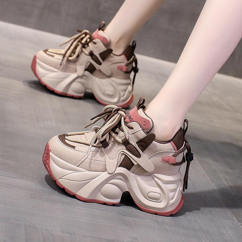  Giày thể thao sneaker nữ phối viền thời trang đế cao 8 phân tăng chiều cao dễ phối đồ Shoes 