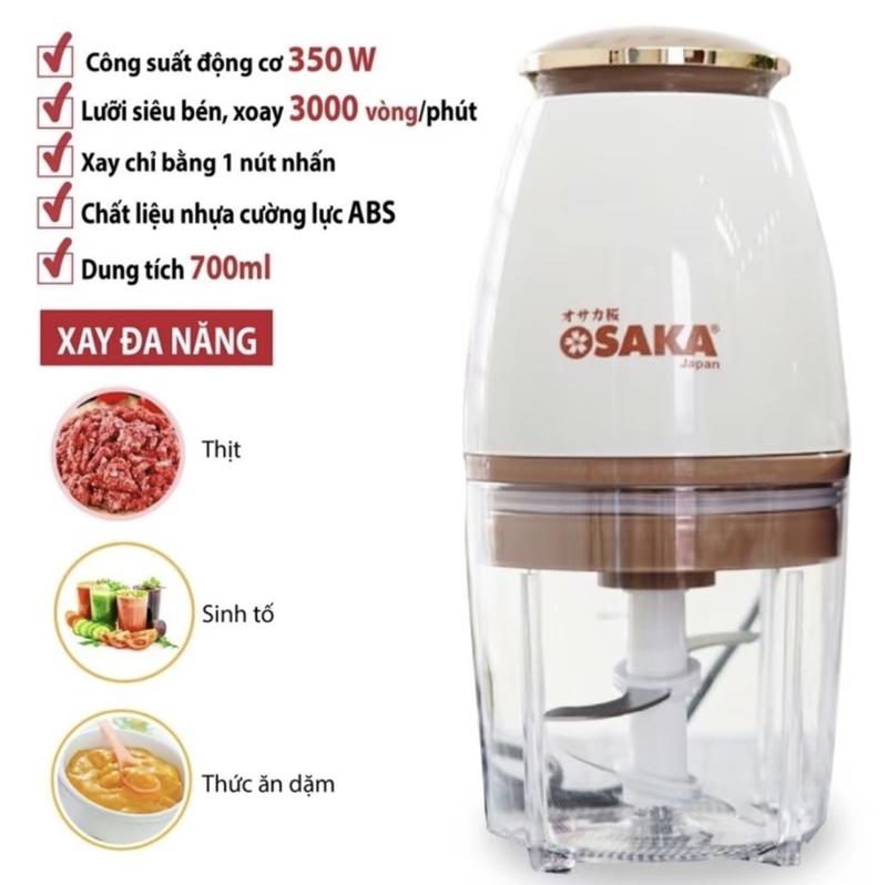 Máy xay thịt cá đa năng Osaka , máy xay đa năng xay tỏi ớt mini cầm tay dung tích 750ml