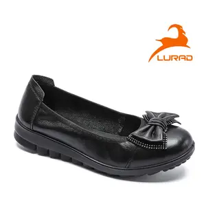 LURAD Sepatu Wanita Slip On Kulit Beige Sepatu Kerja Cewek Formal Awet Nyaman Dipakai 1887