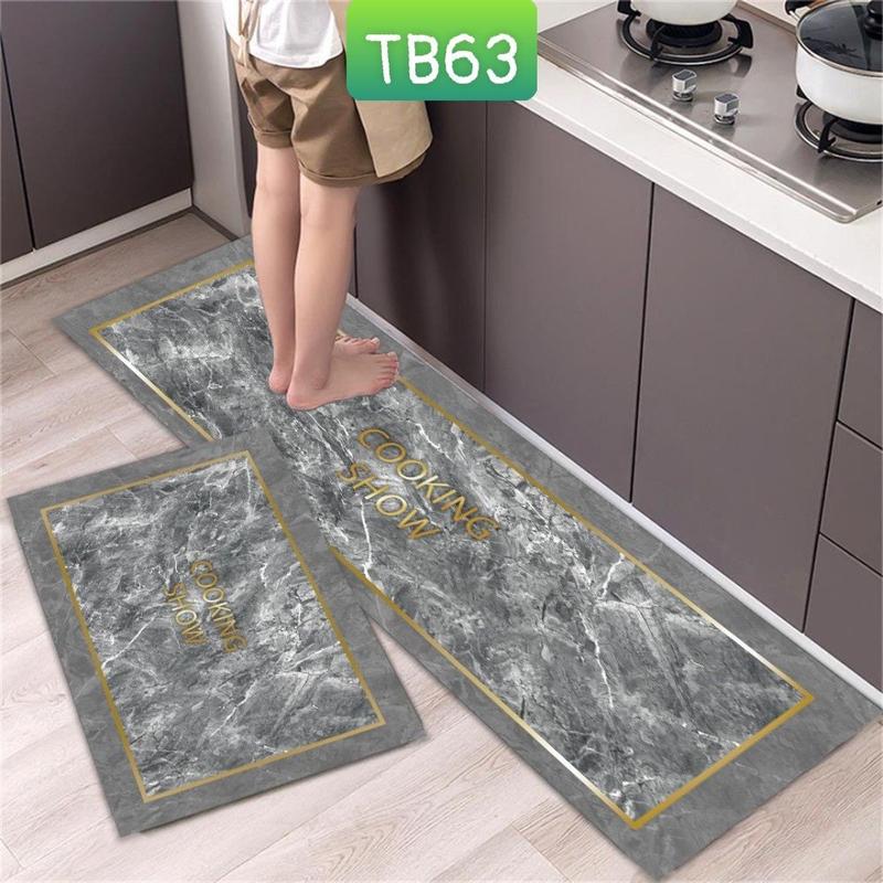 Product Introduction of bộ thảm bếp BALI 5d gồm  2 tấm kt 40 x 60cm và 40 x 120cm  thảm dược làm bằng chất liệu nỉ lì thấm hút nước, dầu mỡ tốt mặt sau có bi cao su chống trơn trượt. độ dày 0,3cm 3