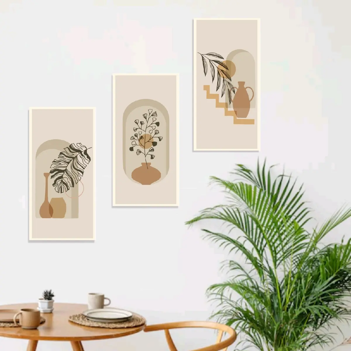 Hiasan dinding Aesthetic Tema Daun Abstrak