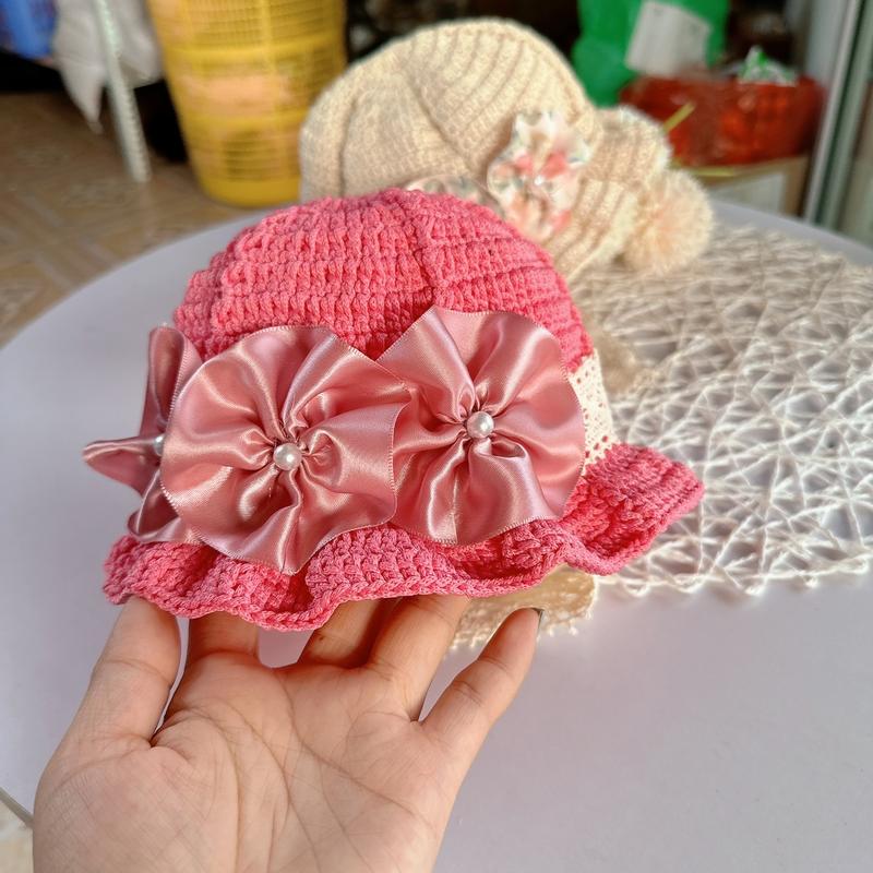 Product Introduction of MŨ sợi cho bé gái xinh xắn đính kèm hoa. Mẫu móc tay thủ công shop nhận làm theo yêu cầu. sản phẩm đủ sz cho bé yêu và mẹ nhé mom Trẻ sơ sinh Em bé 7