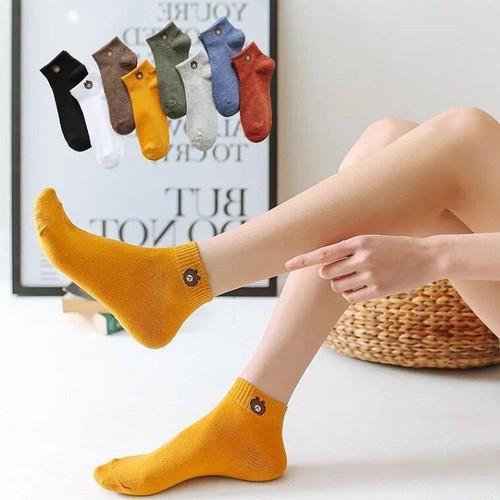 Set 10 Đôi Tất gấu cổ ngắn nhiều màu (Như hình) 1