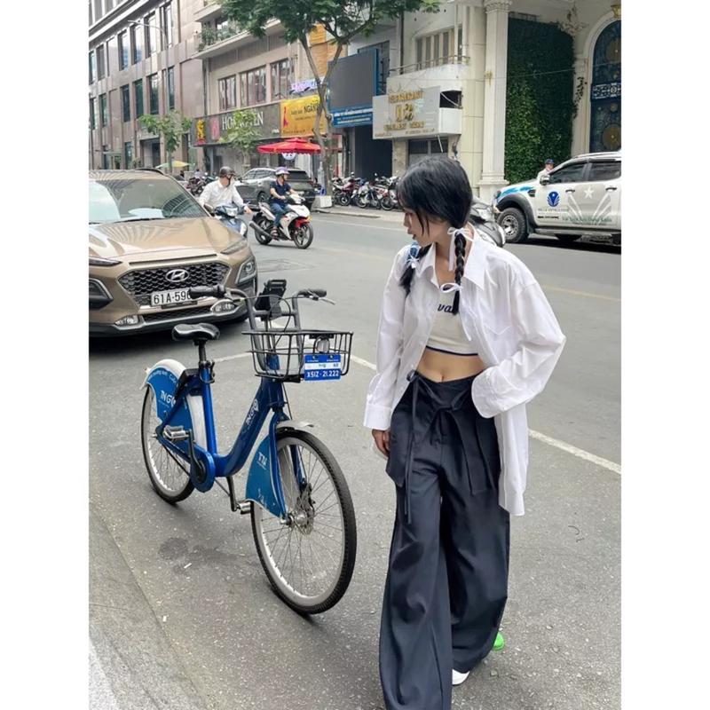  Quần ống rộng 2 vạt cài nút phong cách Douyin  Chất RuBy Hàn  M8832 