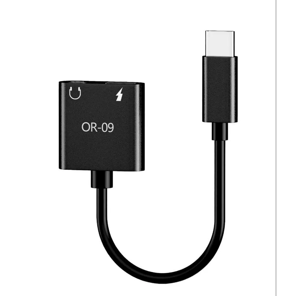 SPLITER OTG 2IN1 OR-09 aux 3.5mm & type c to type c / Converter sambungan Jeck Audio + Charging To type c NONPACK