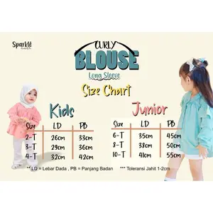 BLOUSE ANAK TANGAN PANJANG || CURLY BLOUSE SPARKLE | CURLY BLOUSE LONG SLEEVE SPARKLE
