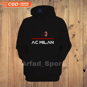 JAKET HODIE SWEATER DISTRO BOLA MILAN CUSTOM TERBARU UNISEX PREMIUM QUALITY