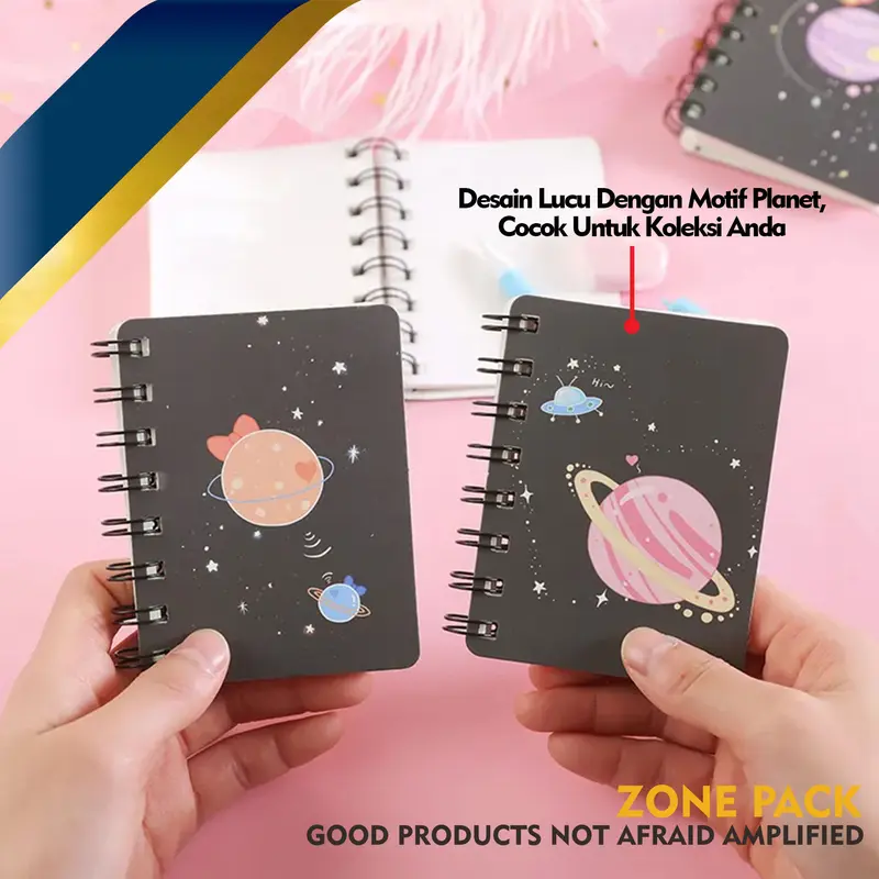 Buku Catatan Mini | Notebook Mini Planet | Buku Tulis Kelinci Lucu Cute Love Dot Flower | Catatan Memo Kecil Mini Pocket | Mini Notebook Ring Motif Isi 80 Lembar 2