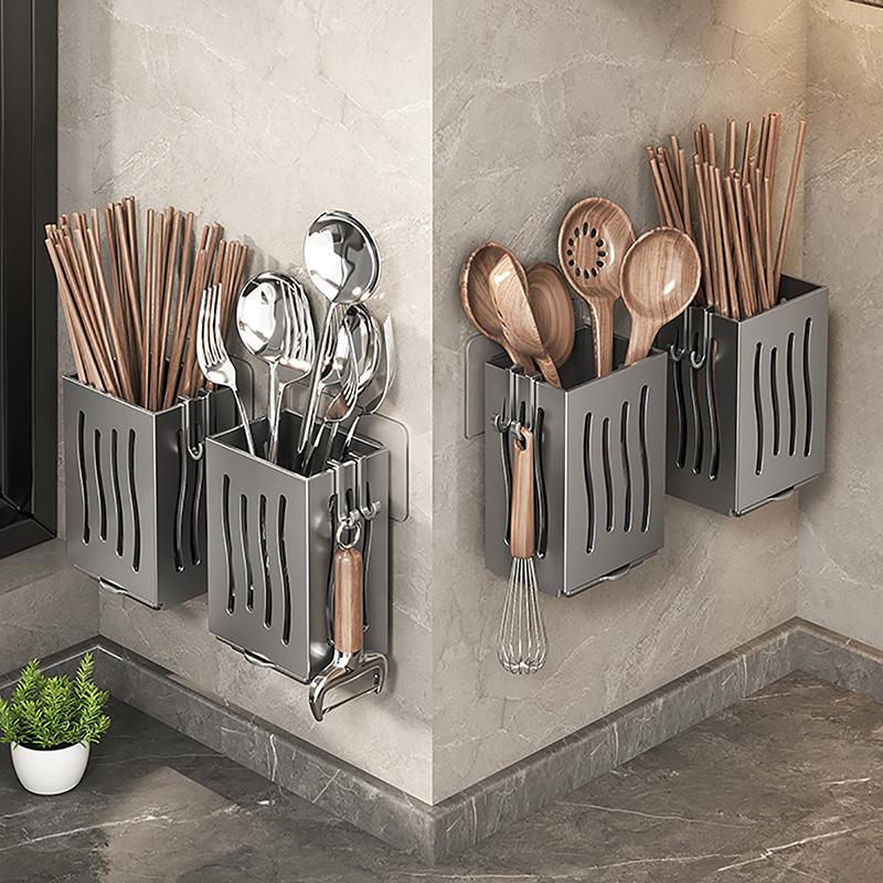 Product Introduction of Giá Để Dụng Cụ Nhà Bếp, 1 Cái, Đa Chức Năng, Thoát Nước, Giá Để Đũa, Treo Tường Hoặc Đứng Độc Lập, Hộp Đựng Dao Kéo, Làm Bằng Nhựa 18