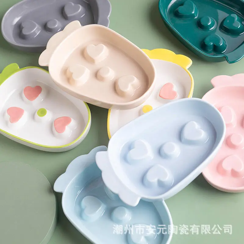 Ceramic Plate Cute Cat Rice Anti knock High Beauty Small Slow Food Glazed Color Dog Bowl