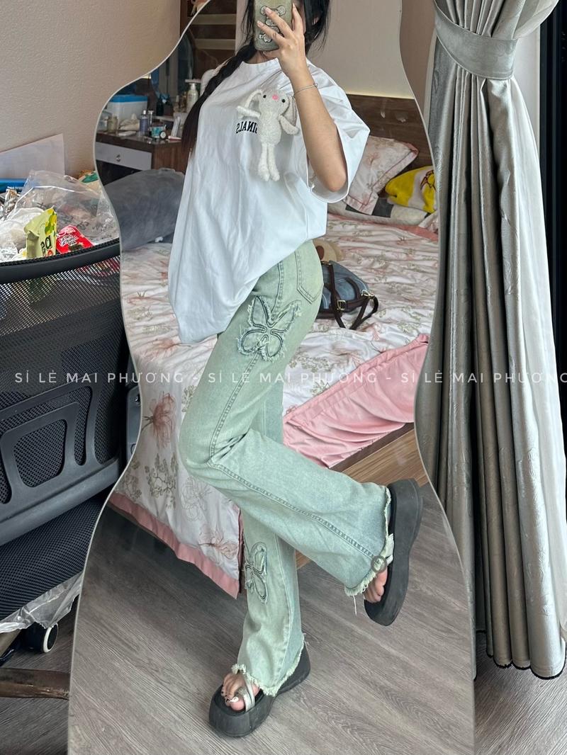 Product Introduction of Quần Jean Loe Thêu Hình Bướm Màu Sáng Hot 2024 (CHẤT JEAN MỀM) 6