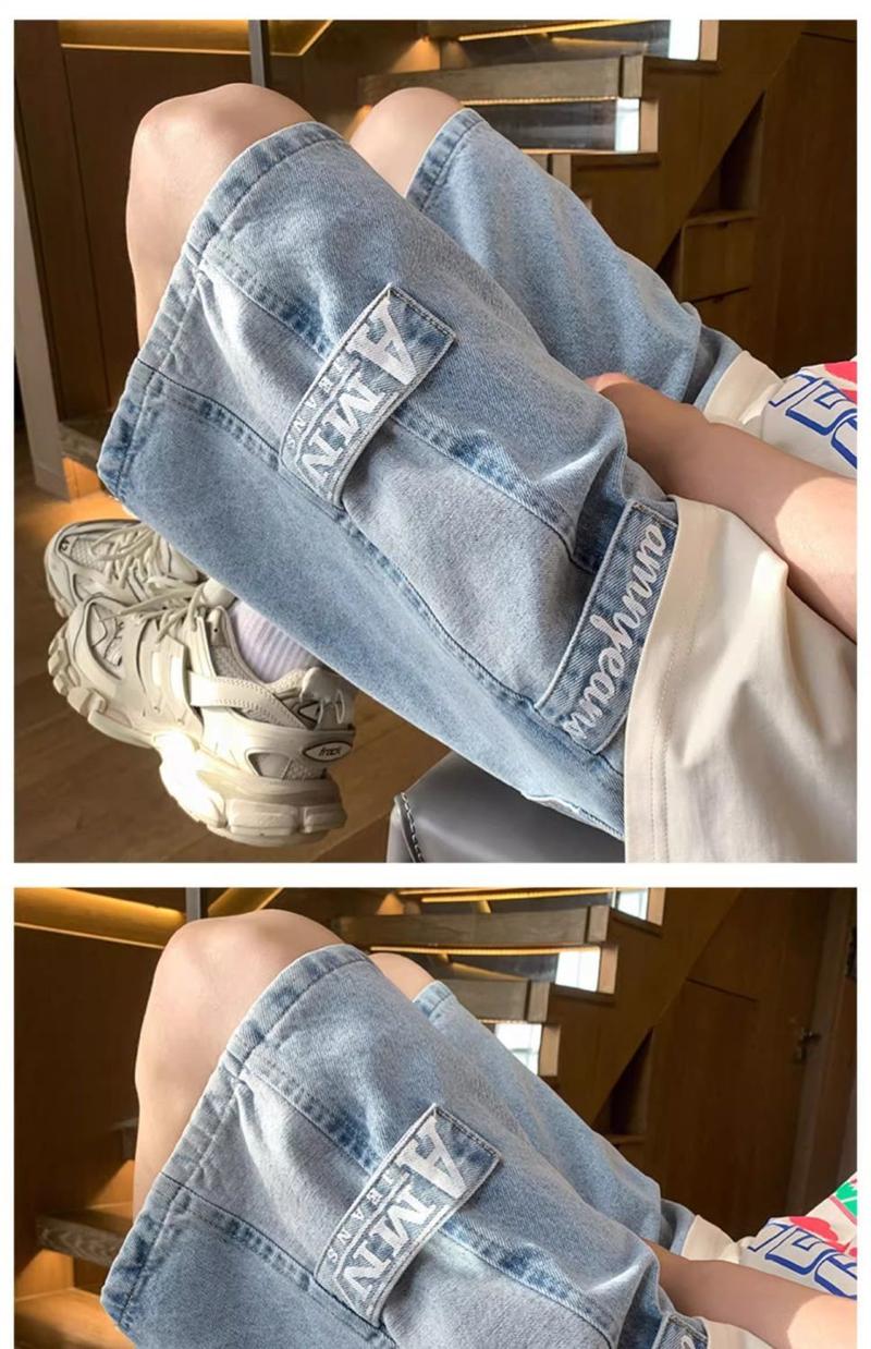 Product Introduction of 2025 [1044 People Collected] Men's Summer Thin American Style Cargo Five-Point Denim Shorts Men's Pants Ins Trend Versatile Loose Straight-Leg 15