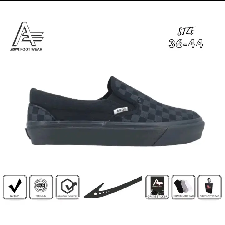 SEPATU AFR SLIP ON ASTRO CB BLACK UNISEX