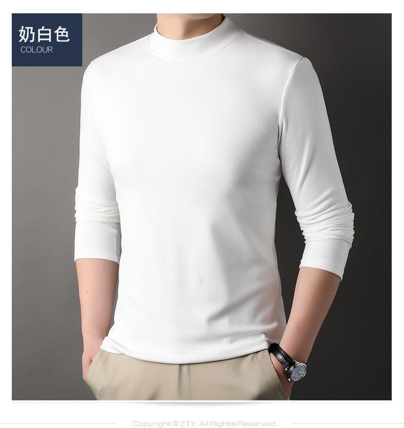 Product Introduction of Quần Áo Nam, Cổ Lọ Nửa, Vải Đàn Hồi Hai Mặt, Áo Thun Dài Tay, Áo Sơ Mi Cơ Sở Chải Cho Nam, Thích Hợp Cho Mùa Xuân, Mùa Thu Và Mùa Đông, Đồ Lót Cổ Trung Áo Liền Quần Ấm Áp 17