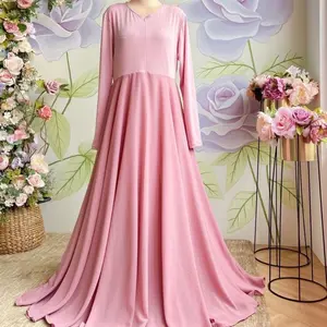 GAMIS POLOS WANITA QUEEN BY HAURA Polos Muslim Ceruty Dress Mewah Lebaran Dewasa Syari