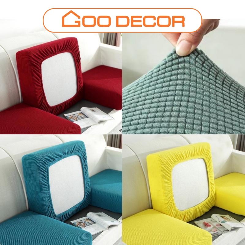 Bọc ghế sofa GOO Decor, bọc đệm ghế sofa vải nhung gân dày dặn co giãn 1 2 3 4 chỗ