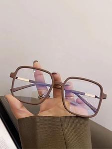 Gafas unisex de montura cuadrada y color liso con filtro de luz azul, Gafas de montura ligera para uso diario, Accesorios de moda para actividades al aire libre