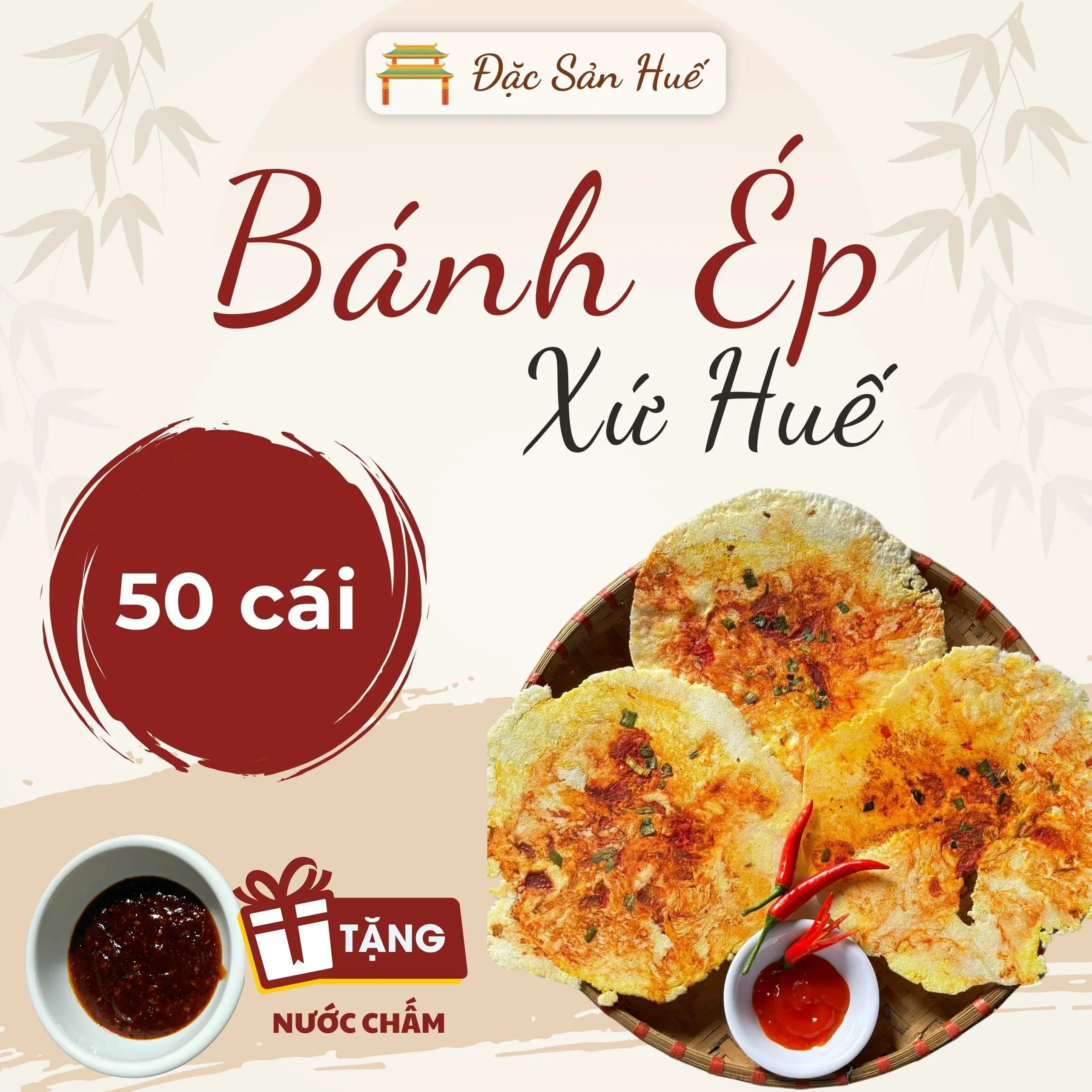 50 Cái Bánh Đỏ Ít Nhân - Bánh ép Thuận An - Đặc Sản Huế Ăn Vặt  Snack Food Cake Thức Ăn