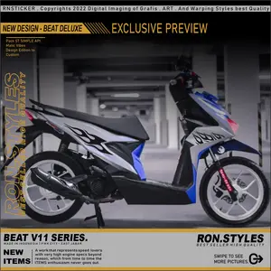 V11 Cutting Sticker Striping Beat New deluxe 2020-2023 Motip API HOT WHEELS Copy Transparan Motor