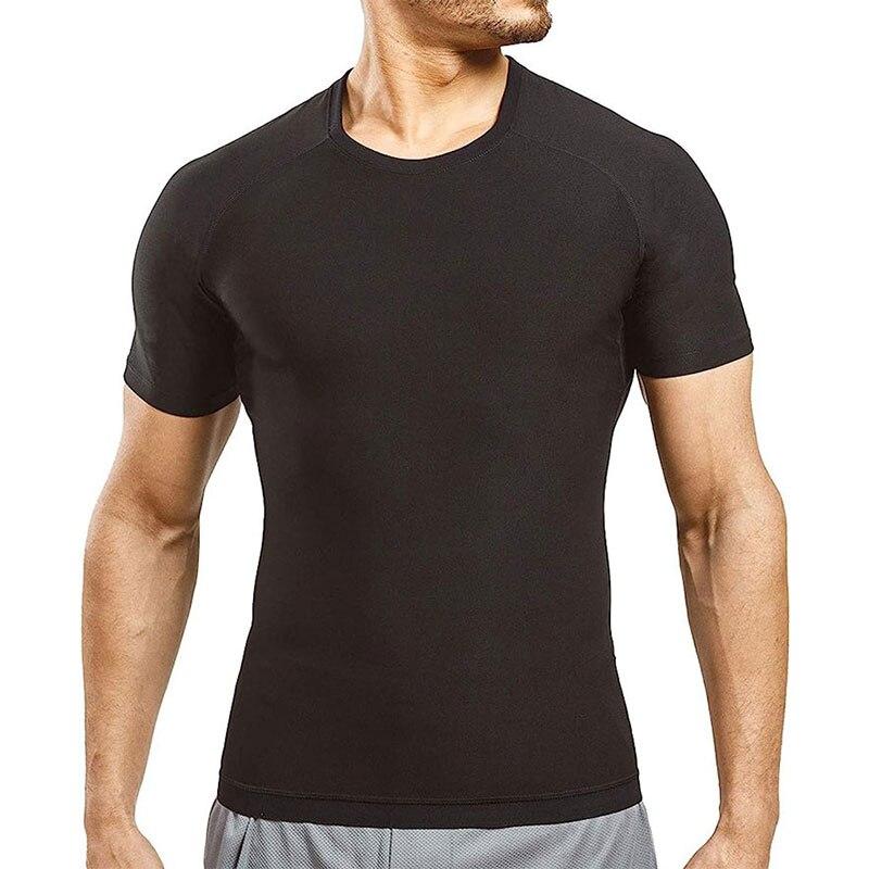 Men Sauna Sweat Vest and Short Sleeve Heat Trapping Shirt Sweat Body Shaper Waist Slimming Shapewear Workout Compression Shirt_voghion.com