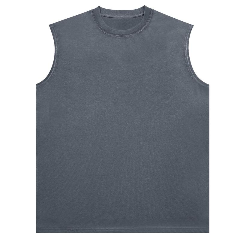 Product Introduction of Áo Vest Nam Dáng Rộng Màu Trơn 1 Mảnh Menswear Cổ Tròn 6
