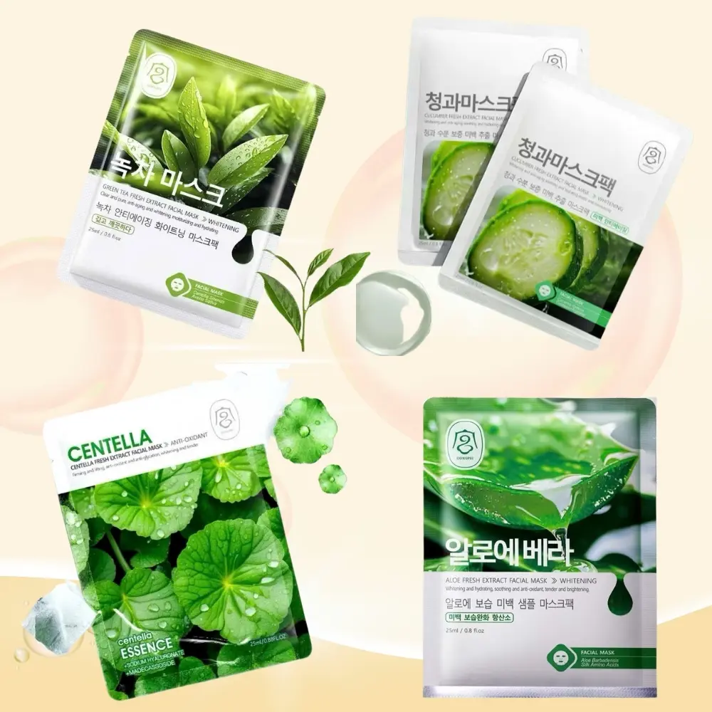 Combo 30 mặt nạ hoa quả hỗ trợ giảm mụn kiềm dầu mờ thâm sáng da xuất hàn Ecobott Mask Skincare
