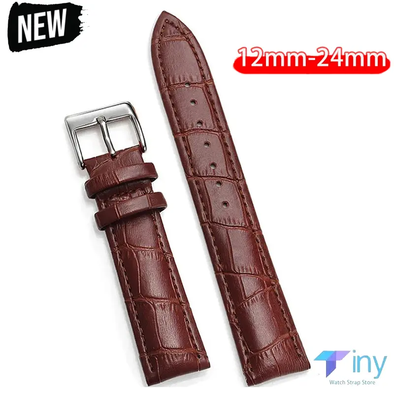Dây đeo đồng Đồng Hồ, Dây da, Kích thước phổ thông (12mm, 14mm, 16mm, 18mm, 20mm, 22mm, 24mm), Khóa ghim thép, Chất lượng cao, Thắt lưng đeo tay, Vòng đeo tay 0