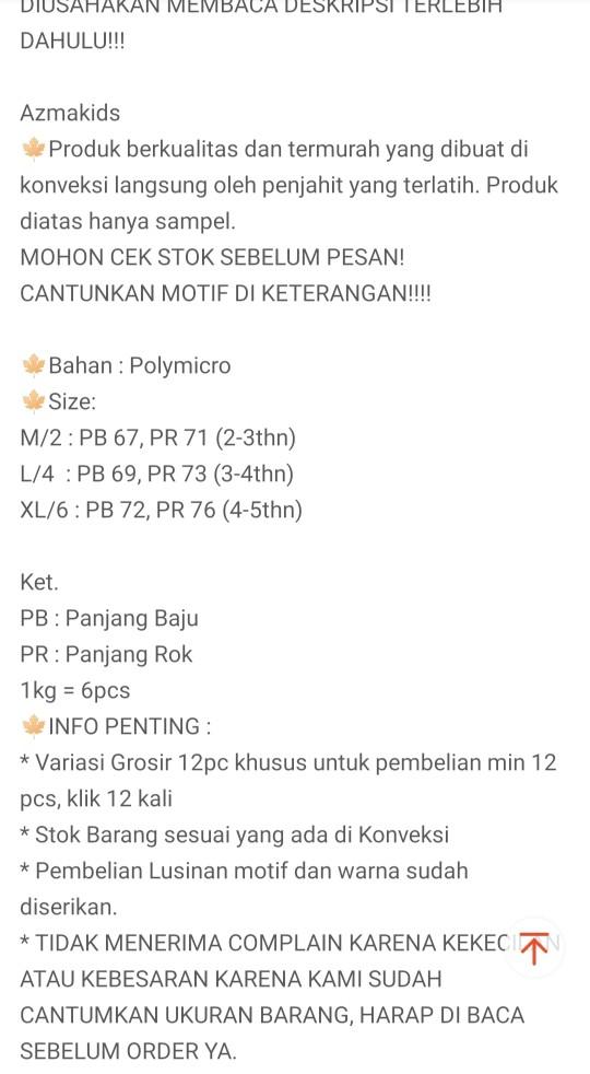 Product Introduction of MUKENA ANAK KARAKTER MUKENA ANAK MURAH 2-9TH Bunga Polka Dot Putih Muslim 0