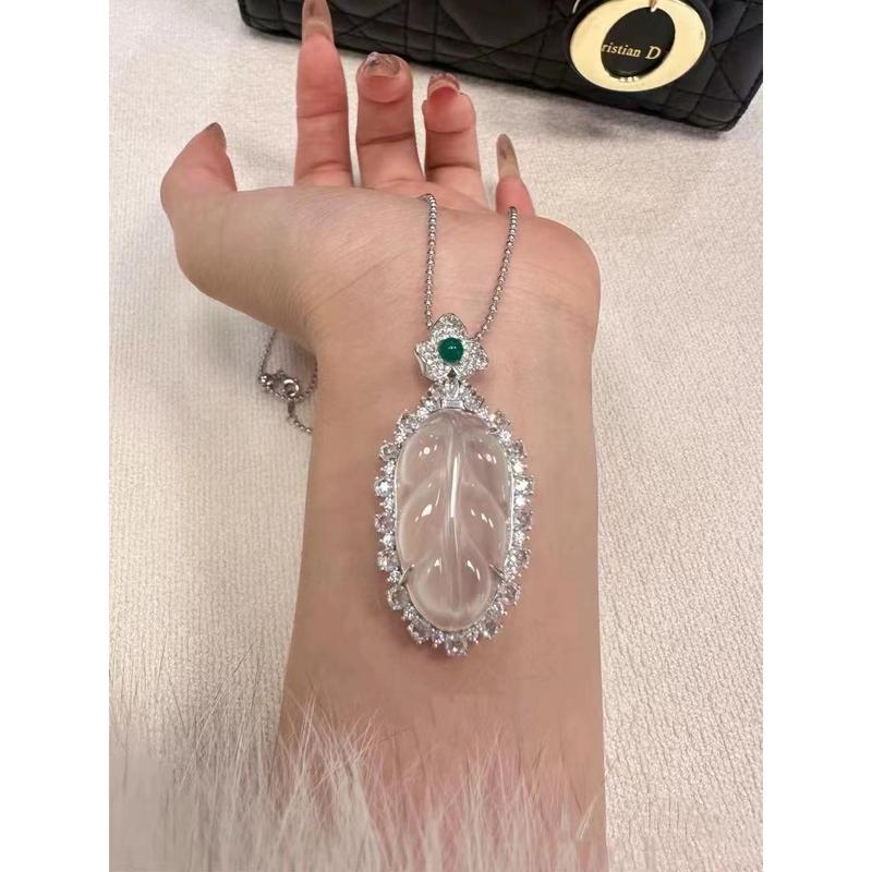 Sản phẩm mới!Vòng Cổ Lá, Phong Cách Đông Lạnh, Kim Cương Giả Tinh Chế, Phong Cách Sang Trọng Giá Cả Phải Chăng Mặt Dây Chuyền Kết Cấu Độc Đáo Cao Cấp 5