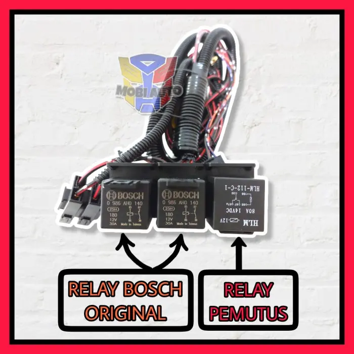 Kabel Relay Set BOSCH Lampu H4 Mobil - Varian 3 Relay 2