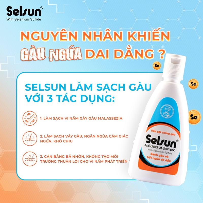 Dầu gội chống gàu, sạch nấm, nhanh hết ngứa Selsun 100ml Dưỡng Tóc 2