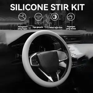 Sarung Stir Silikon Universal 33-40cm - Pelindung Setir Premium - Anti Slip & Tahan Lama - Desain Elegan.pain