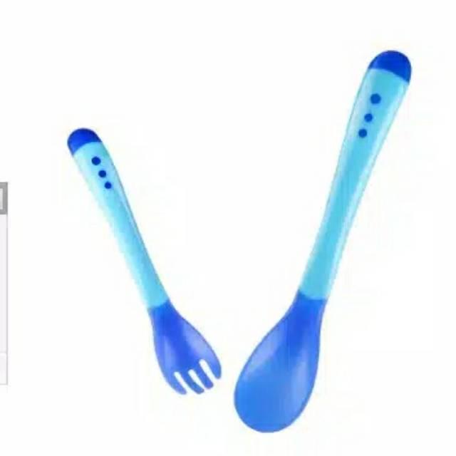 4 pcs Sendok makan bayi dengan sensor panas lentur silikon 3