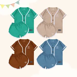 Baju stelan pendek motif baseball anak laki-laki  usia 6 MONTS -6 tahun Katun Fashion