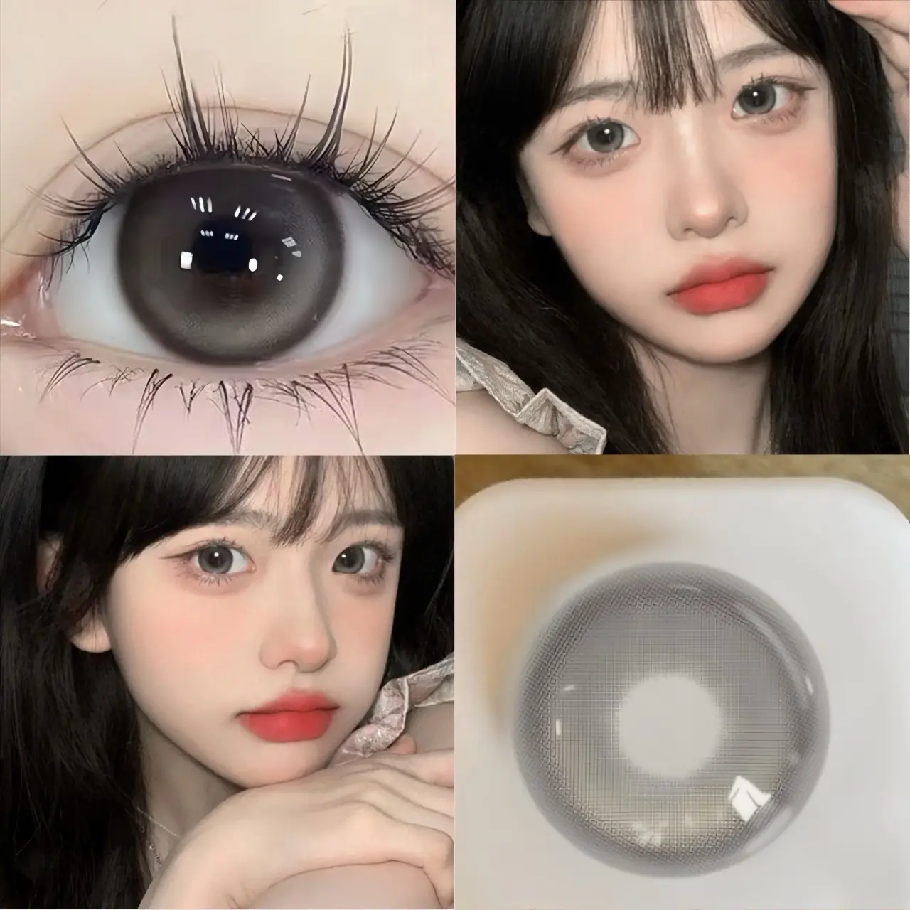 DƯAA LENS - Kính Áp Tròng Xám trăng khuyết Filter Moonlit Night Gray Hiệu Ứng Moonlight Douyin kinhap trong lens  trăng  khuyết  lệch